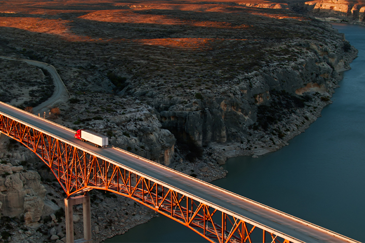 Truckstop Com Landscape 3 truck on bridge