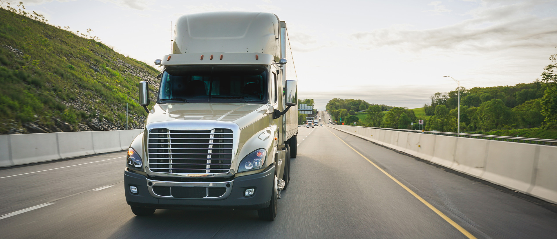 Transflo header image truck on road