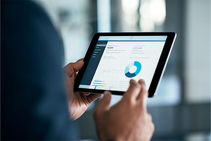 Information Builders Landscape 1 chart on tablet