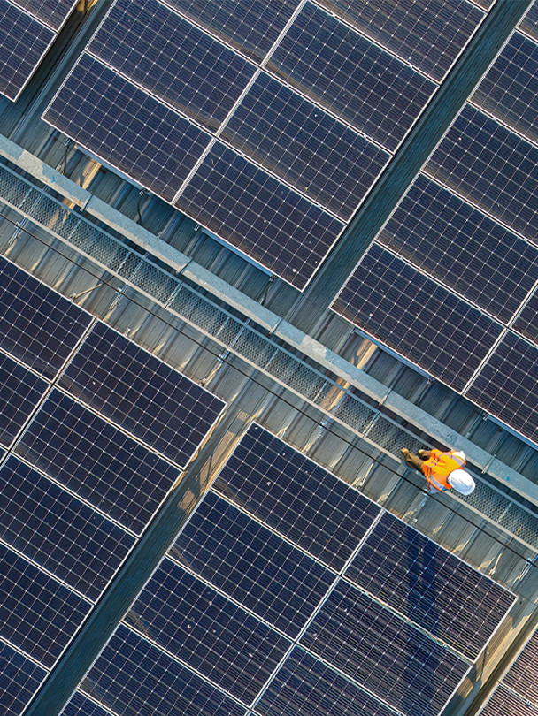 Irth Portrait 1 aerial view of solar panels