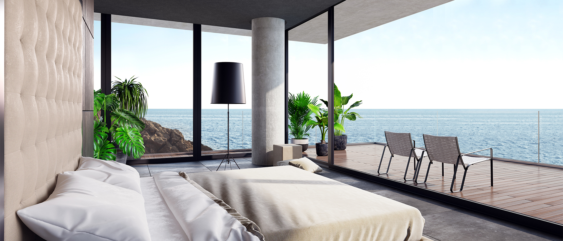 Yapstone Header 2 Image of bedroom with seaview